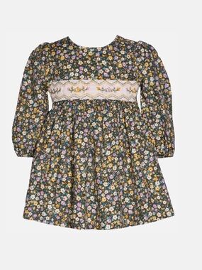 Bonnie Jean NWT Allison long sleeve smocked embroidered 6 floral dress